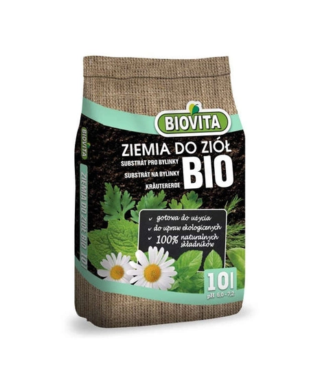 Biovita Ziemia do ziół BIO 10L - ekologiczna ziemia do uprawy ziół