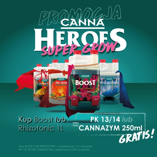 Zestaw Canna Heroes Boost 1L + Cannazym 250ml lub PK 13-14 250ml gratis!