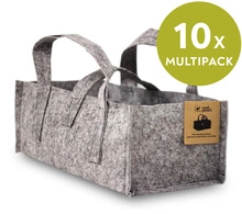 Multipack Root Pouch Balcony Heather Grey 12L 40x20x15 cm szara - materiałowa doniczka balkonowa 10 szt